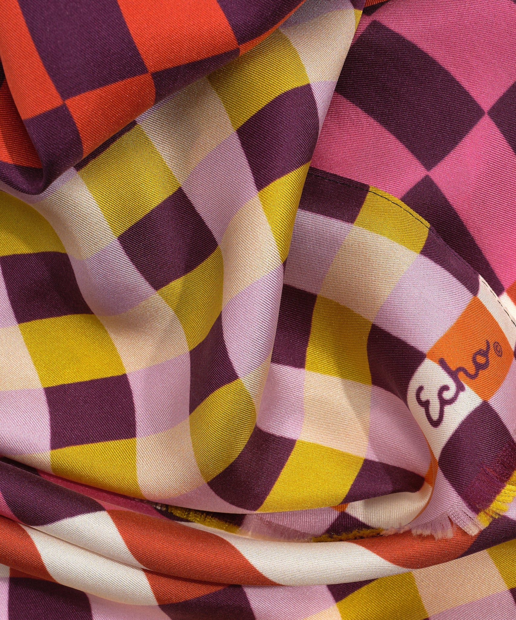 Checks Checks Silk Oblong Scarf