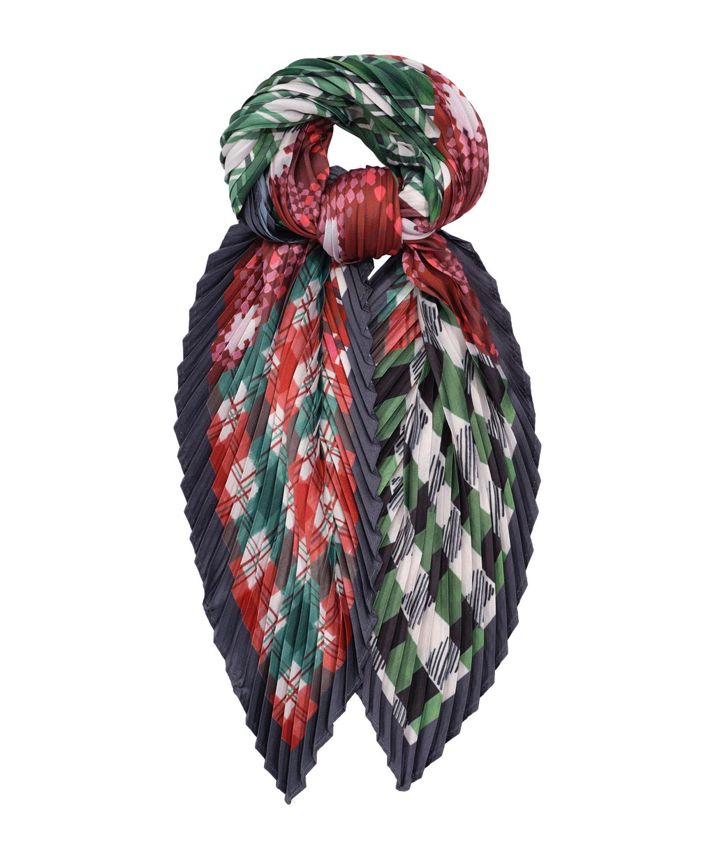 Patch Plaid Pleated Diamond