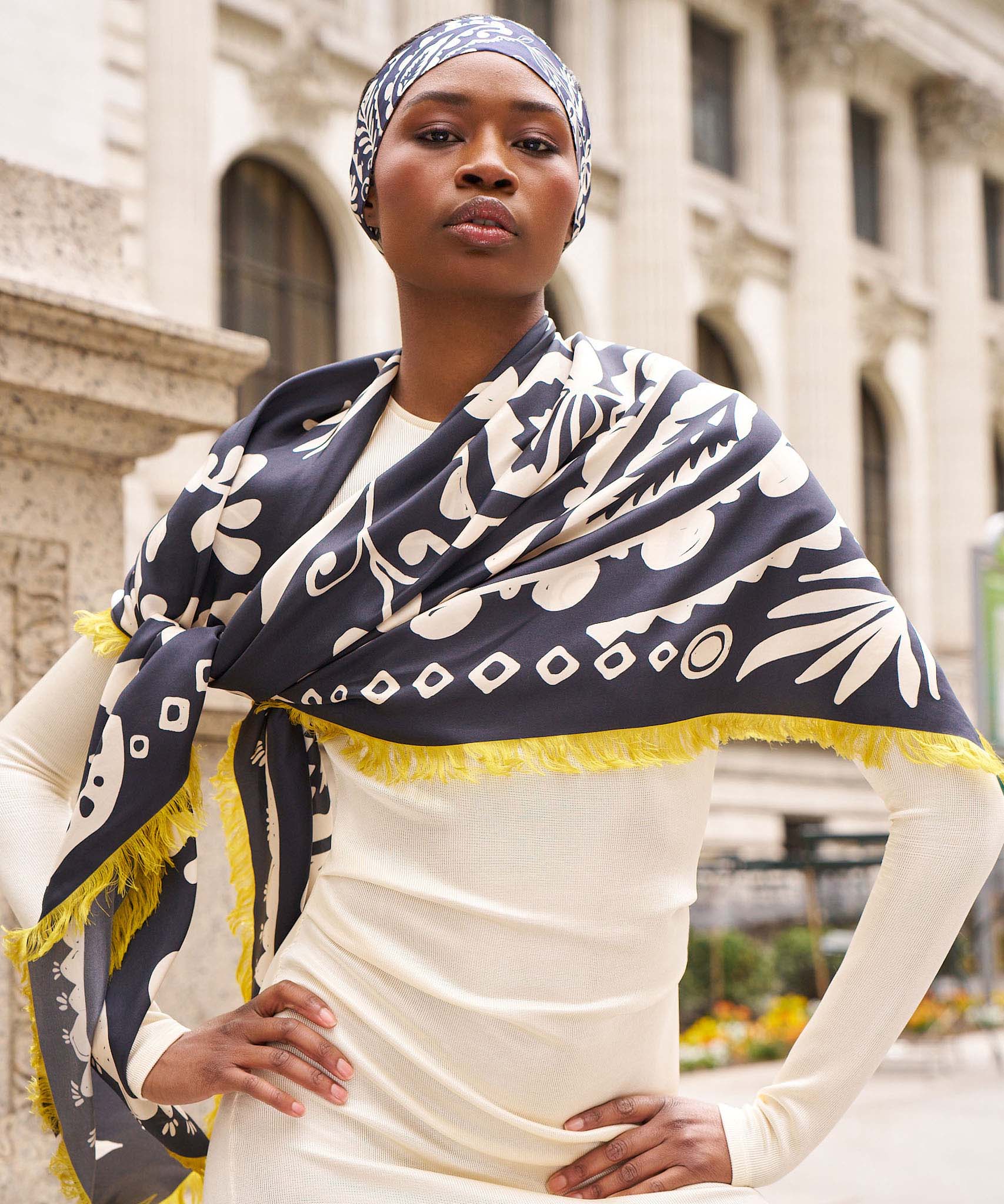 Park Paisley Oversized Silk Square Scarf