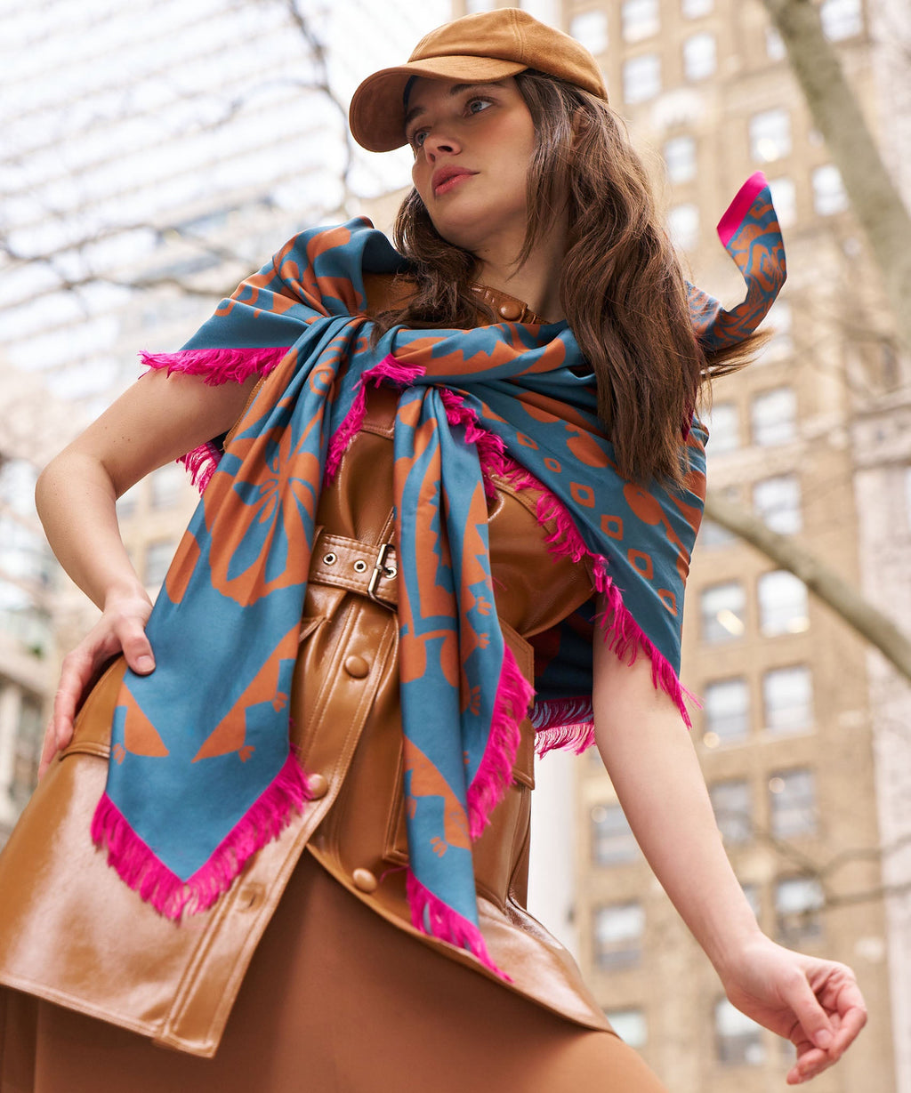 Park Paisley Oversized Silk Square Scarf