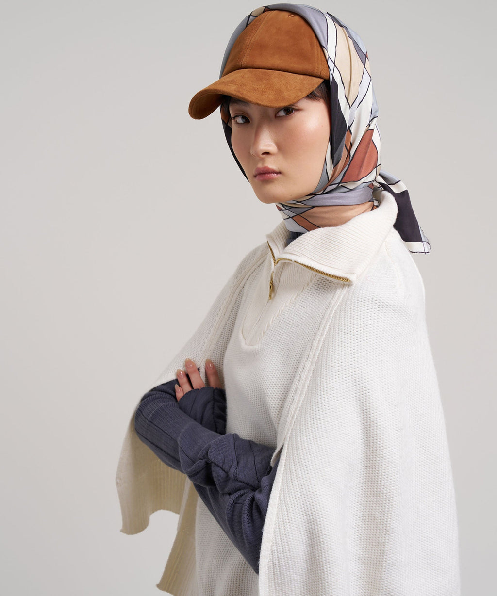 Windowpane 35" Silk Square Scarf