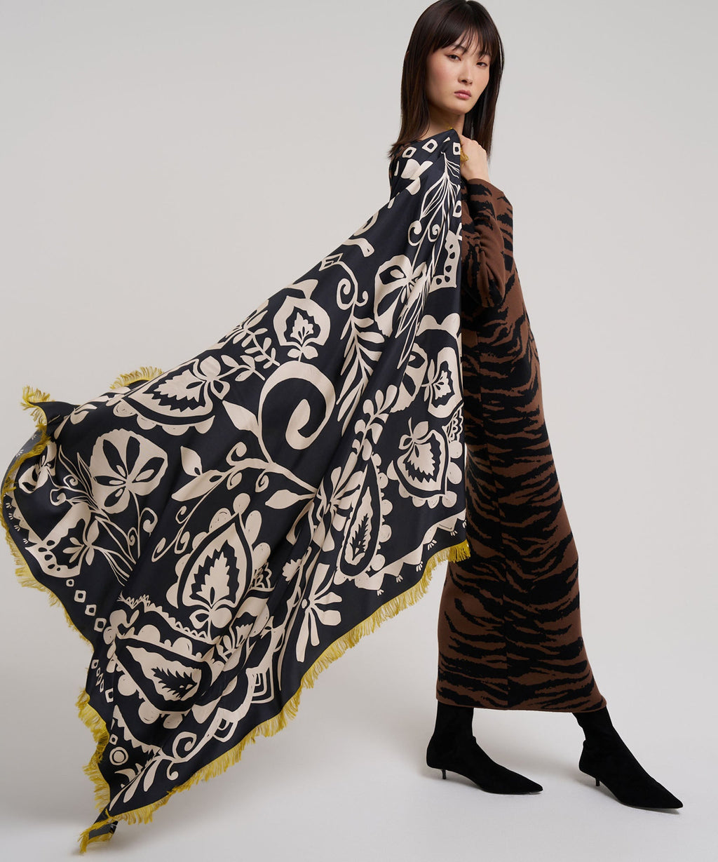 Park Paisley Oversized Silk Square Scarf