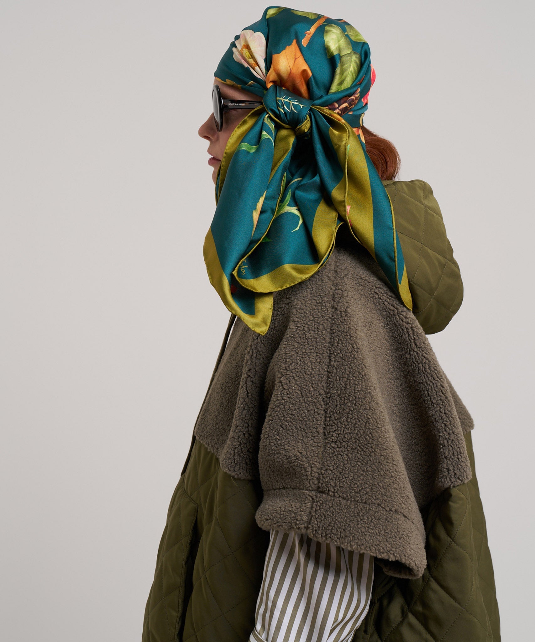 The Botanists 35" Silk Square Scarf