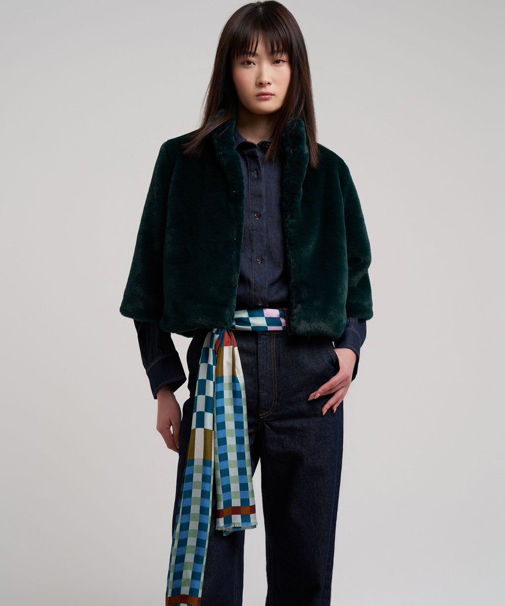 Checks Checks Silk Oblong Scarf