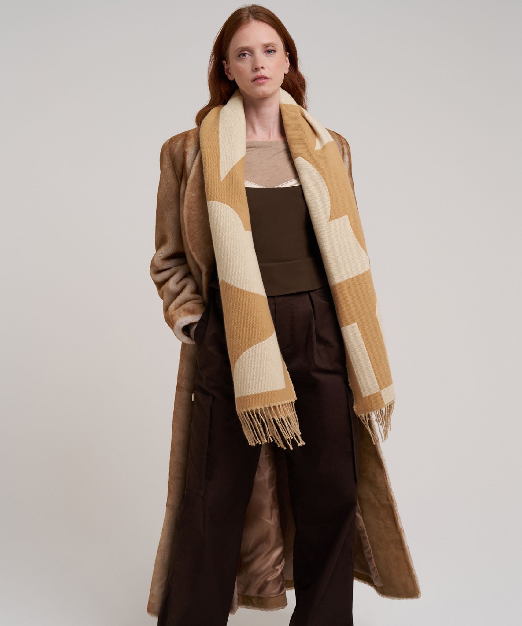 Geo Double Face Jacquard Scarf