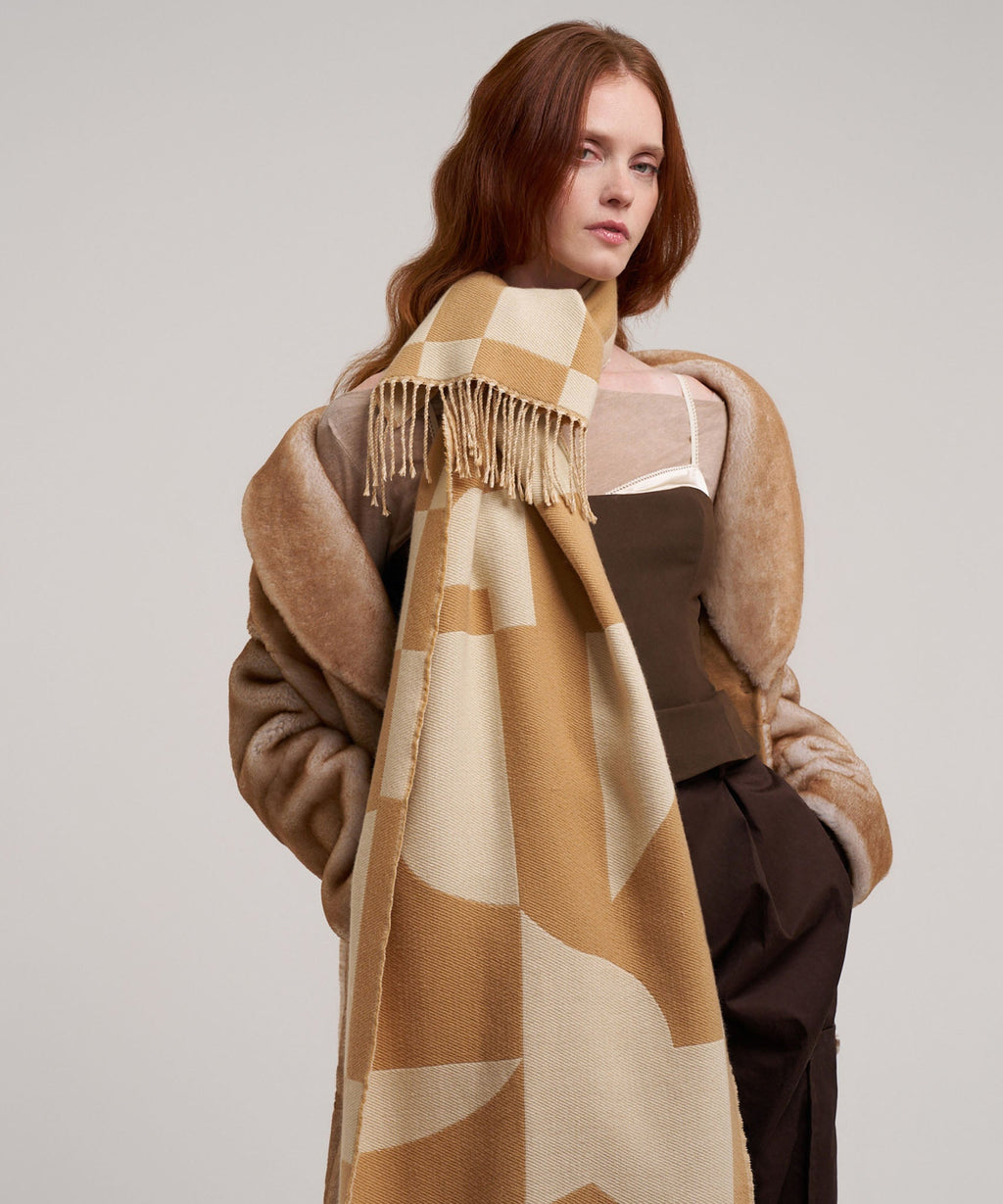 Geo Double Face Jacquard Scarf