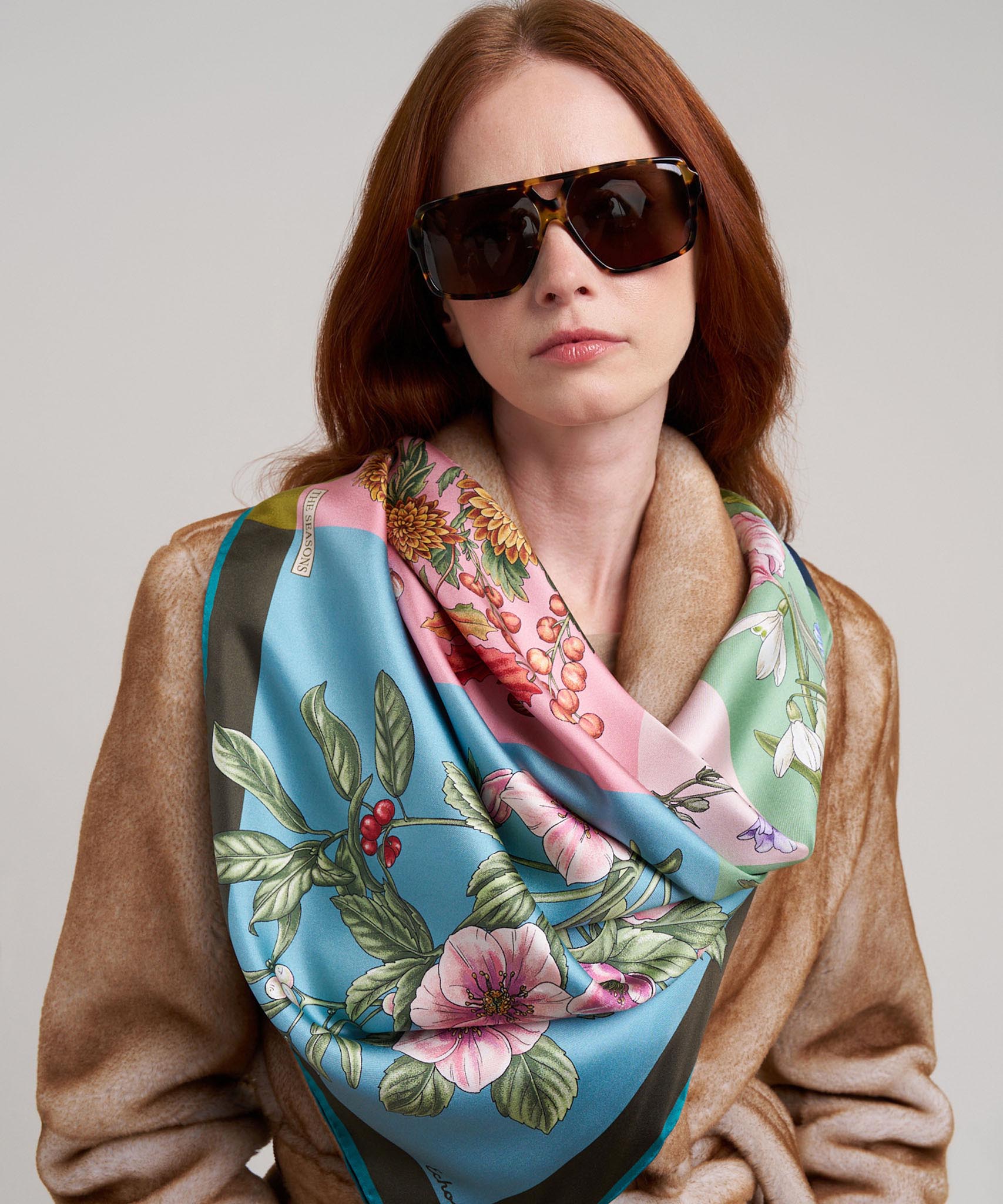 The Seasons 35" Silk Square Scarf