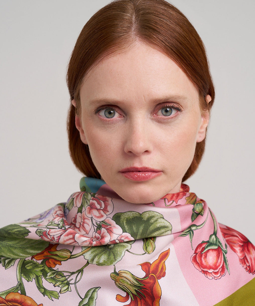 The Seasons 35" Silk Square Scarf