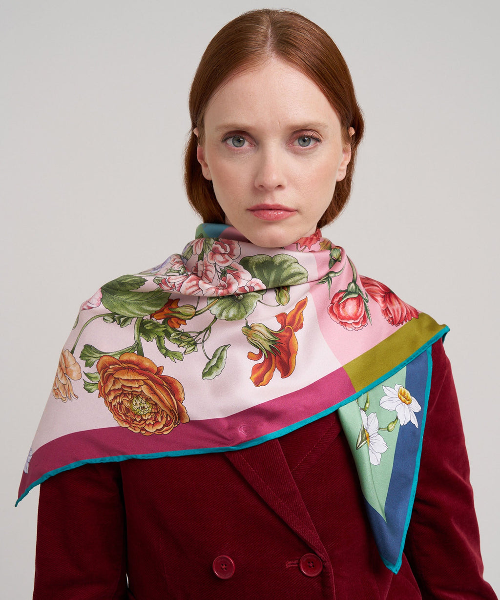 The Seasons 35" Silk Square Scarf