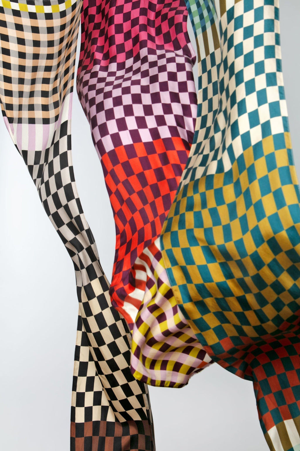 Checks Checks Silk Oblong Scarf