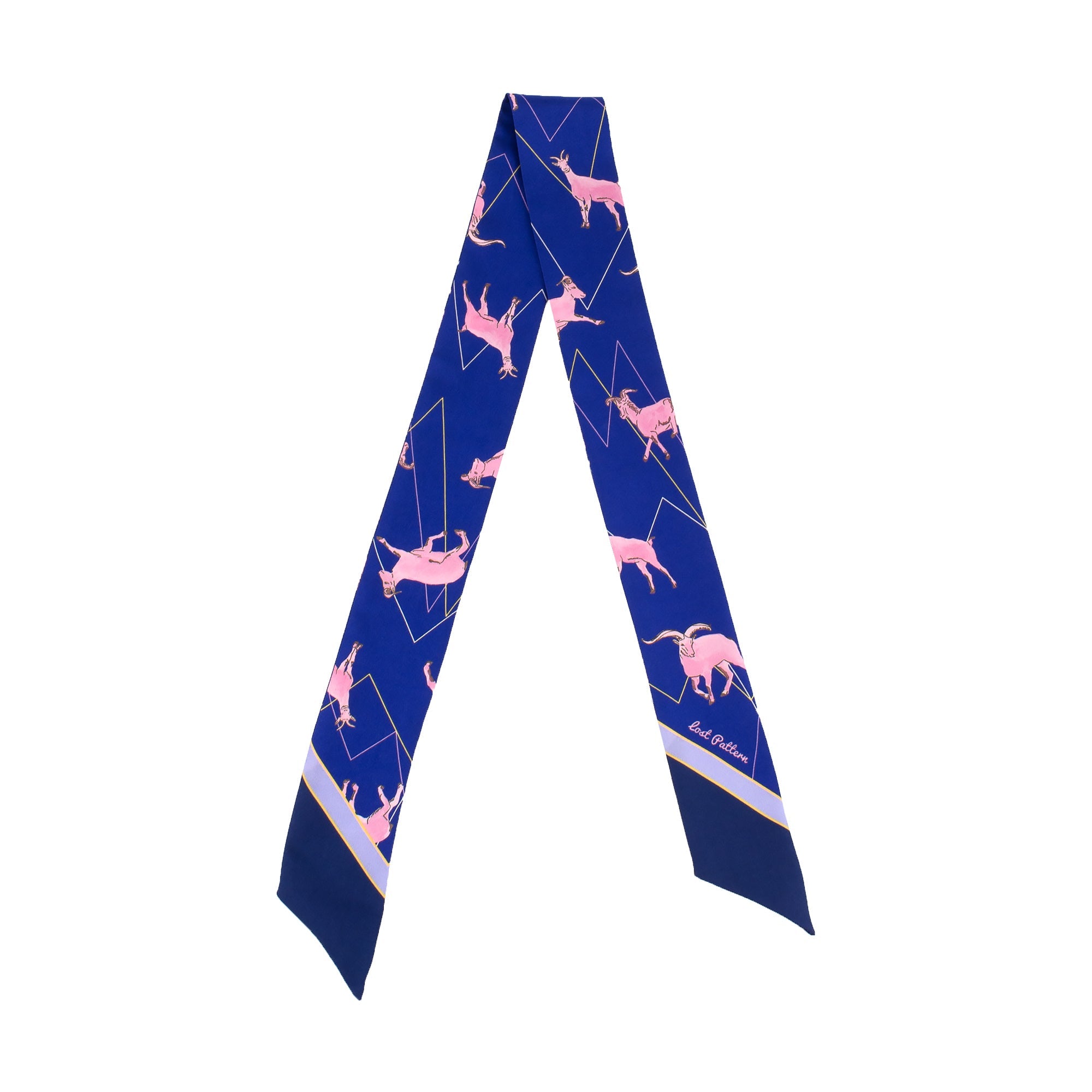 ”Antelope“ Silk Skinny Scarf - Indigo