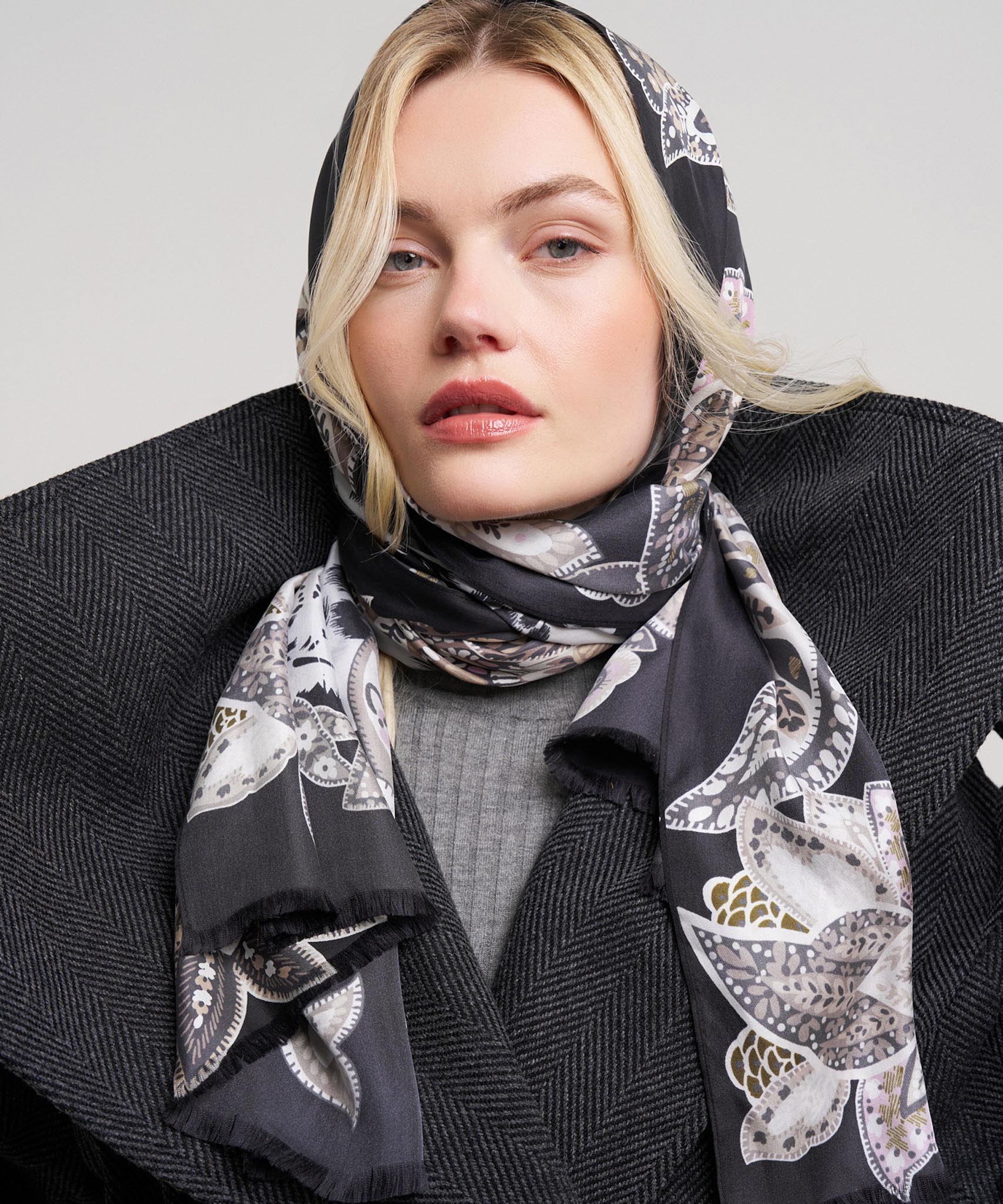 Snow Leopard Silk Wrap