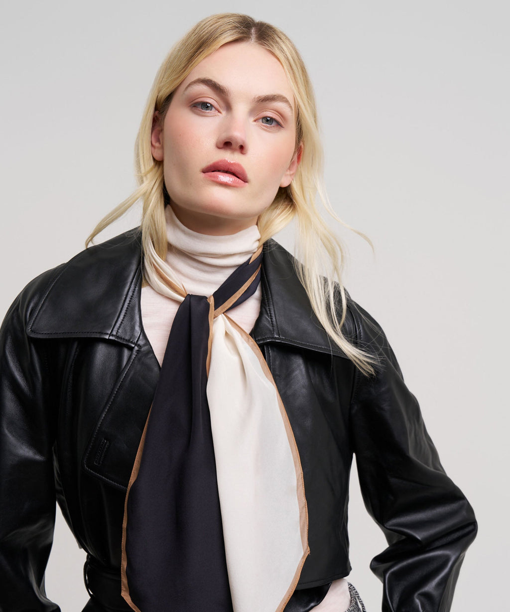 Colorblock Silk Bias Scarf