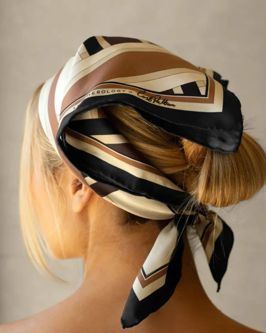 Lost Pattern x Leatherology Silk Square Scarf - Neutral