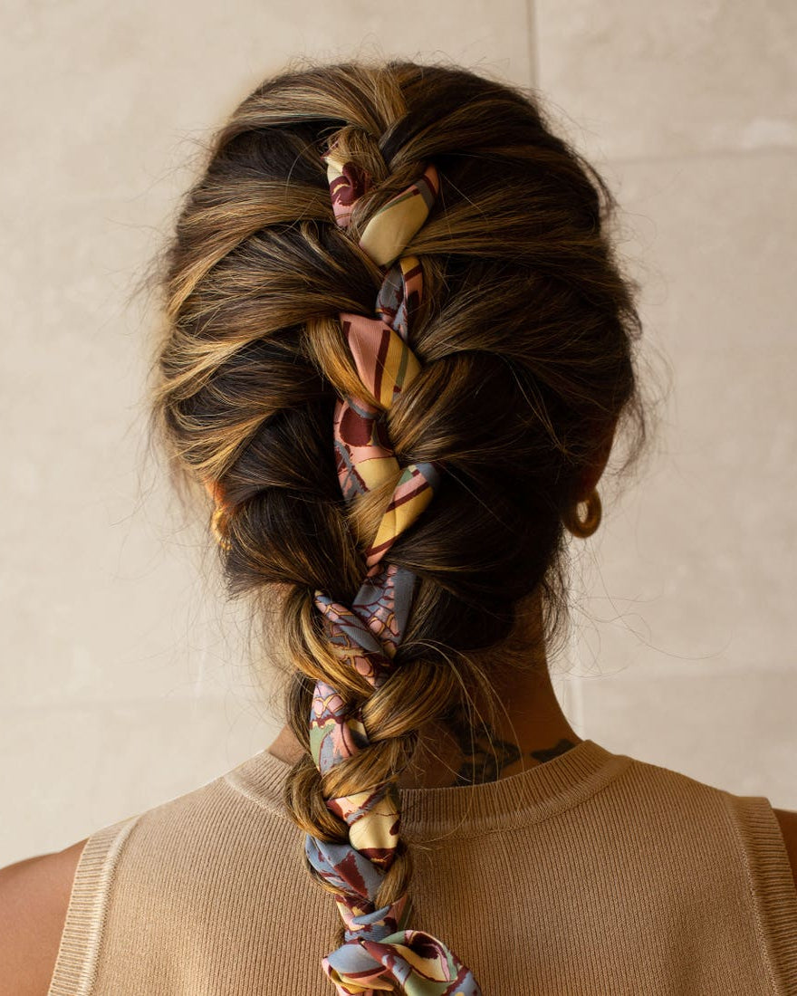 Lost Pattern x Leatherology Silk Twill Skinny Scarf - Pastel