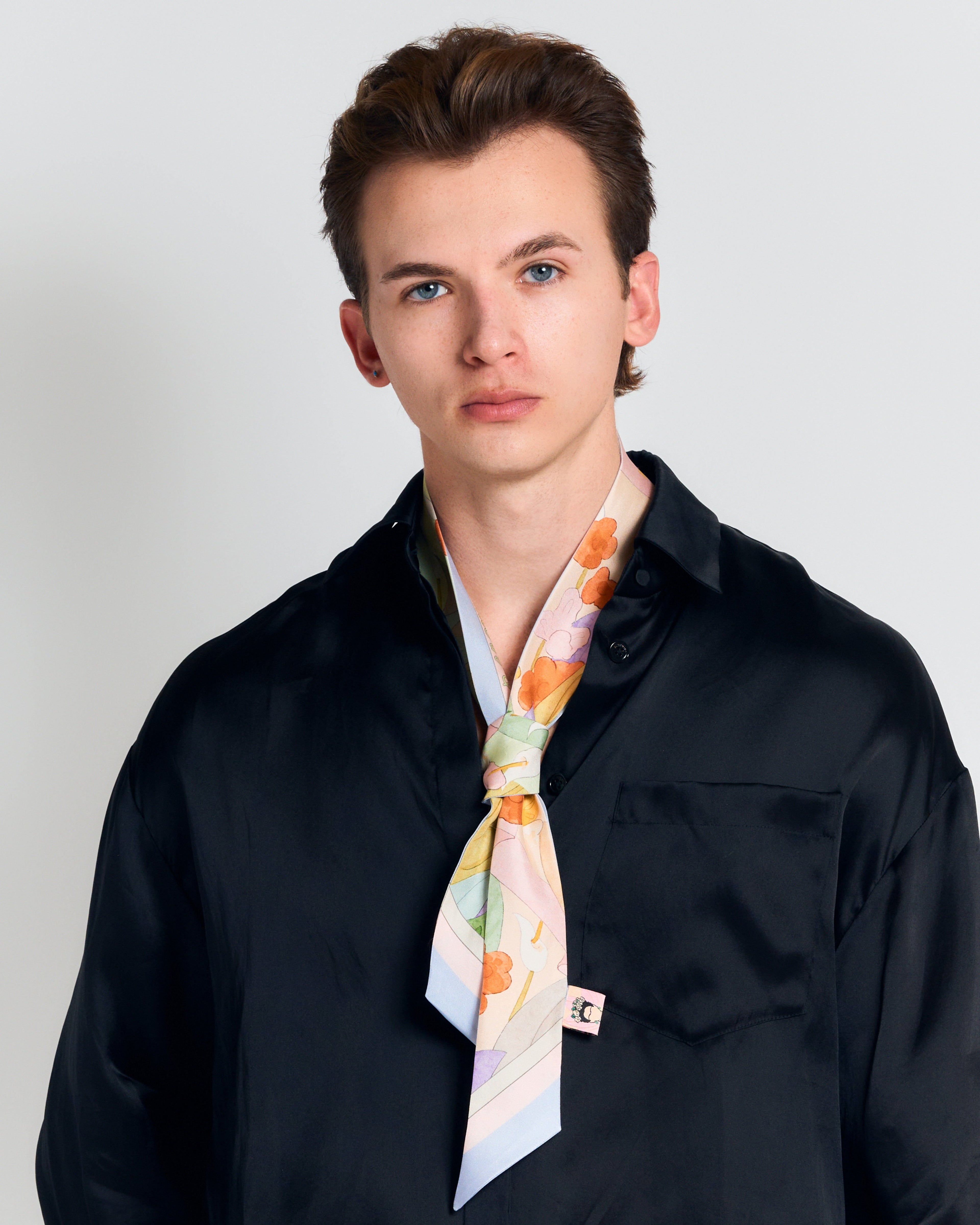 "I Am My Own Muse by Frida" Silk Twill Skinny Scarf