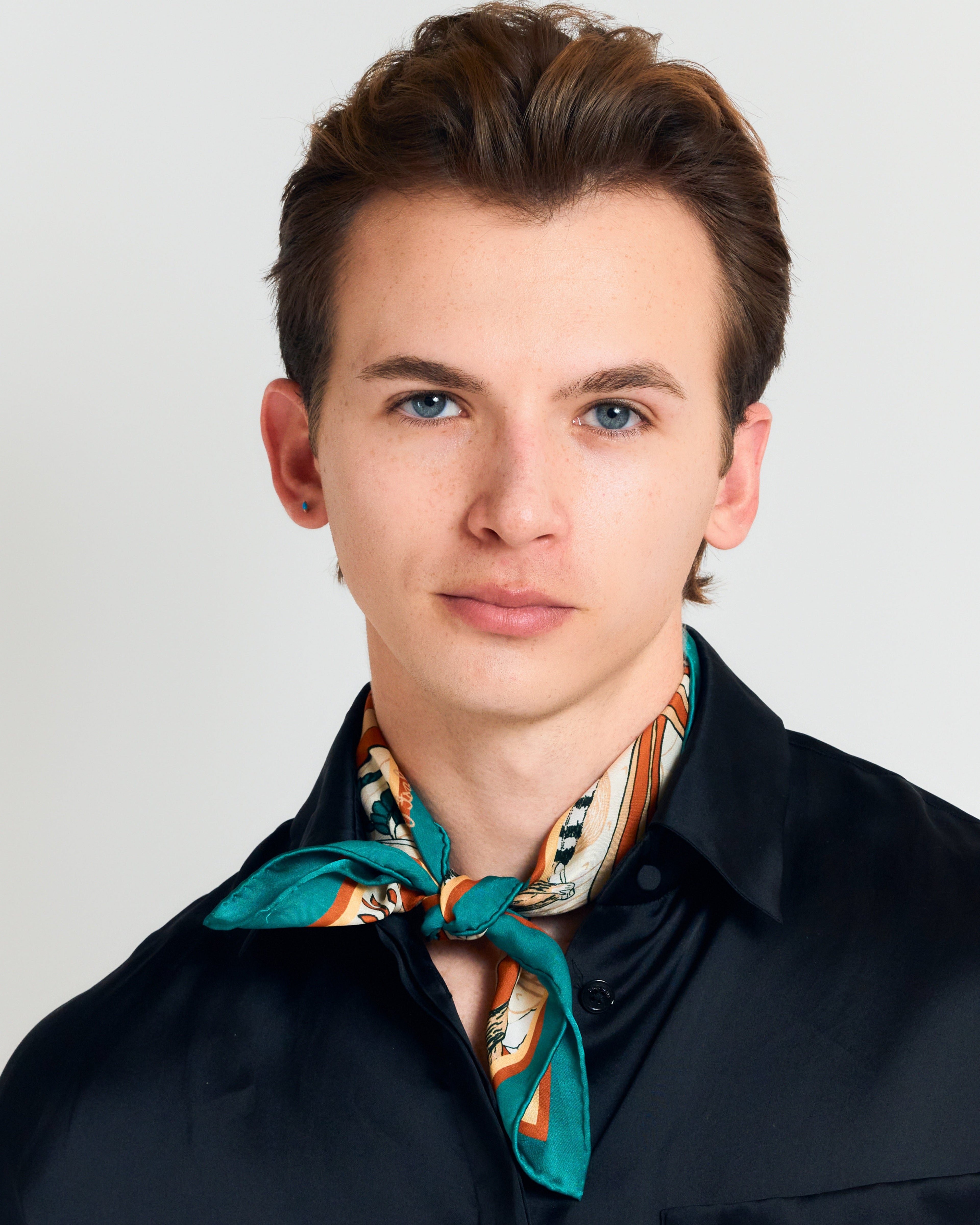 "Madagascar" Silk Bandana - Green