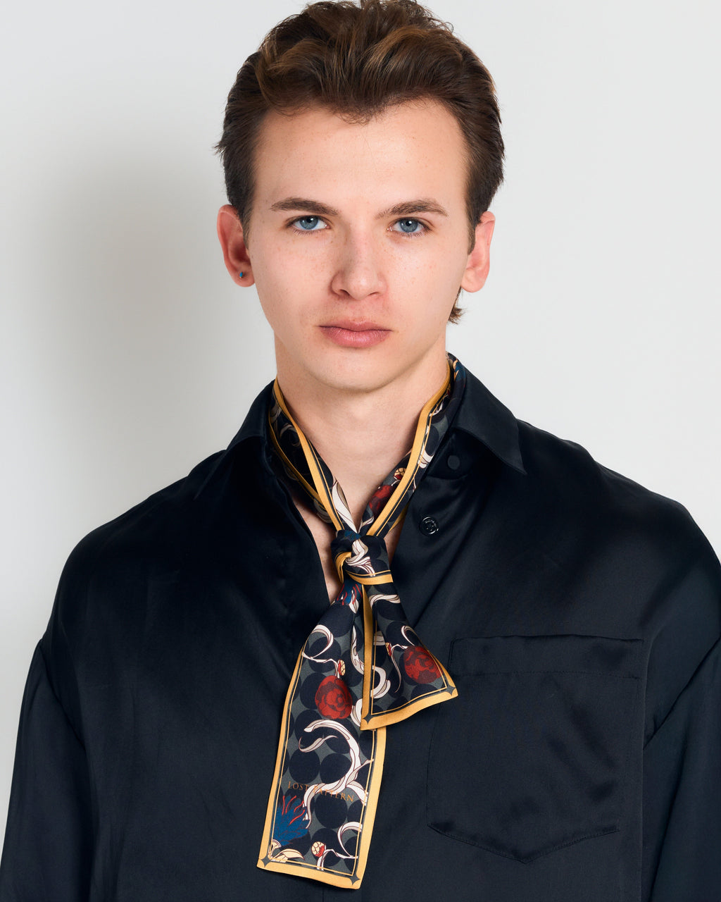 "Dream" Silk Twill Neck Bow - Black