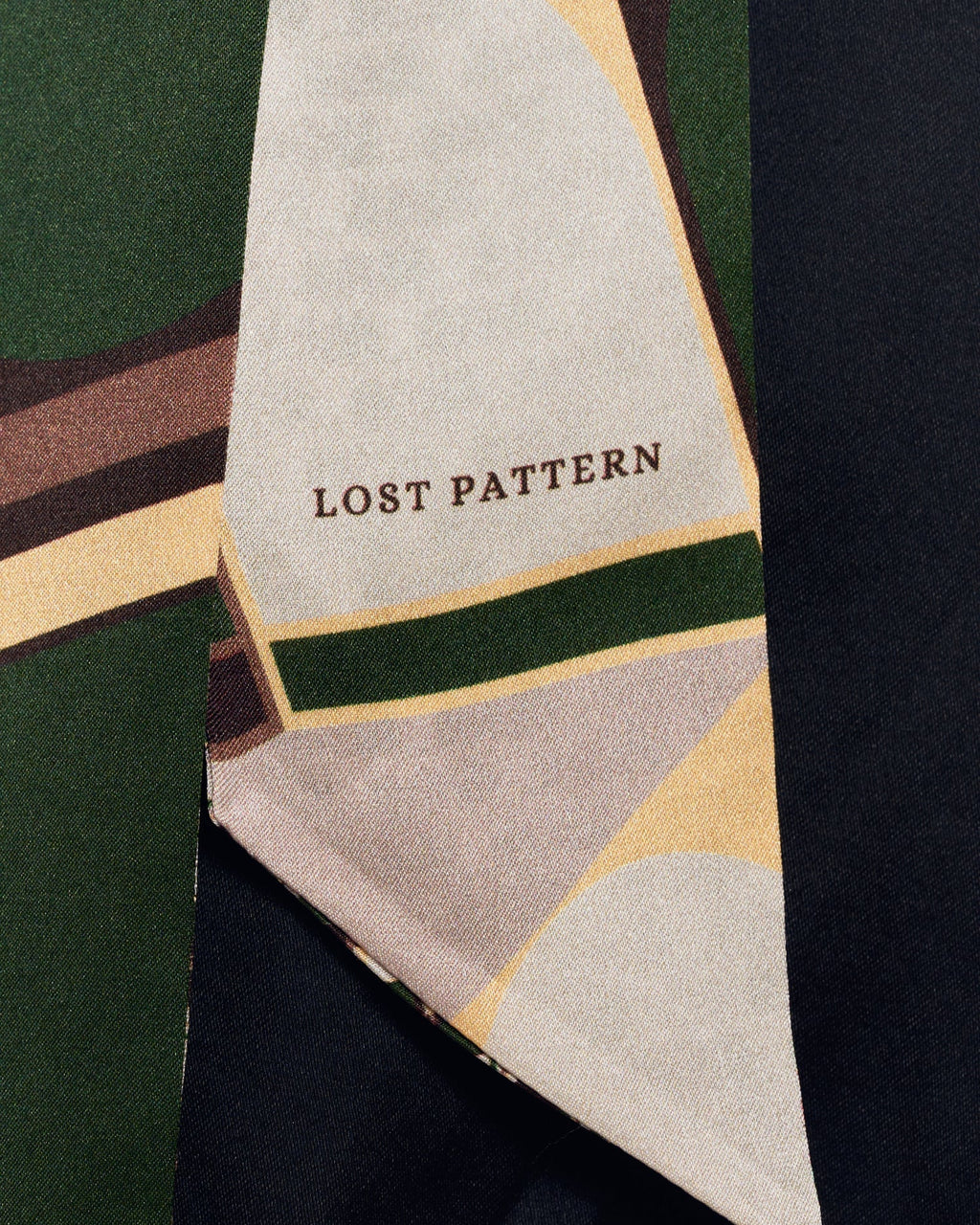 "Modular" Silk Skinny Scarf - Green