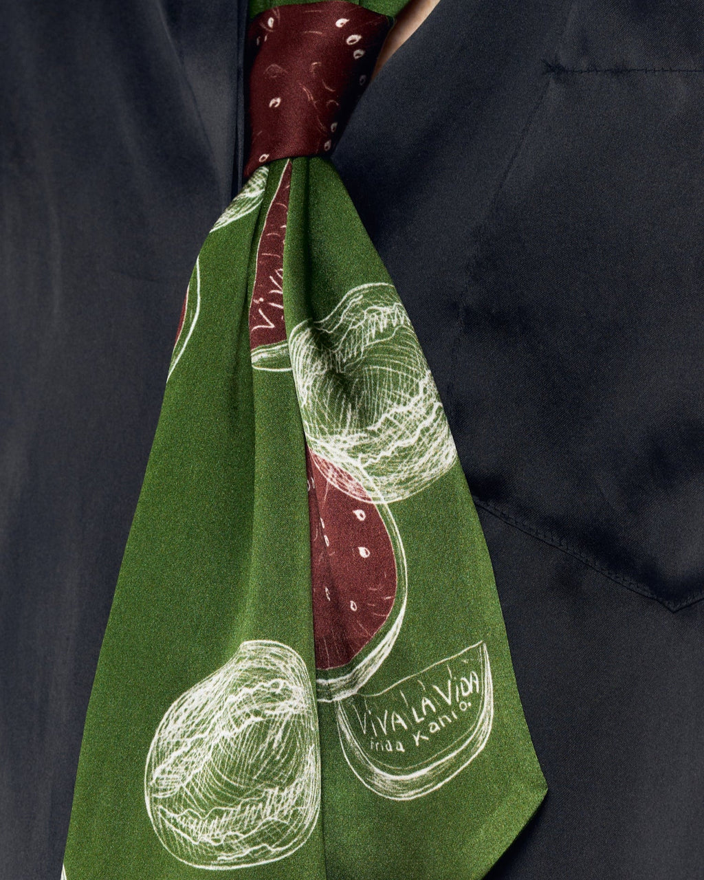 “Viva la Vida” Silk Neck Bow - Olive Green
