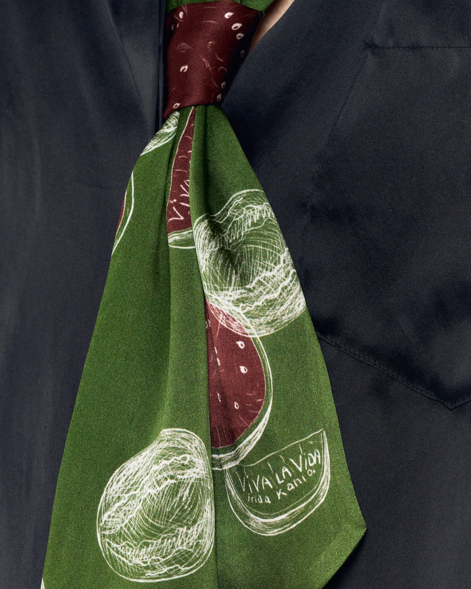 “Viva la Vida” Silk Neck Bow - Olive Green