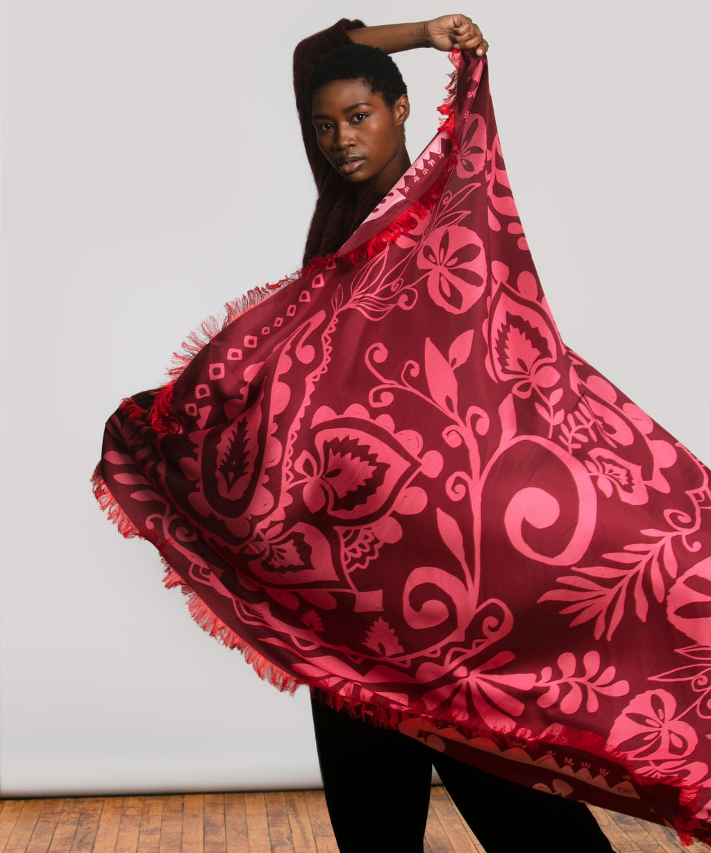 Park Paisley Oversized Silk Square Scarf