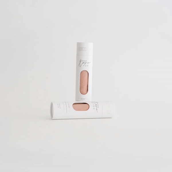 'The Classic' Washable Silk Scarf in Peach