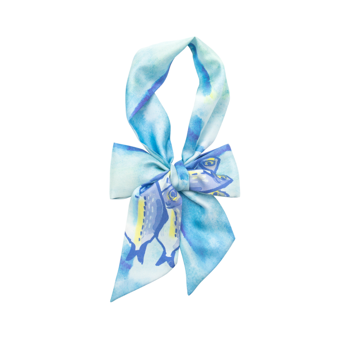 ”Blue Fin“ Silk Skinny Scarf