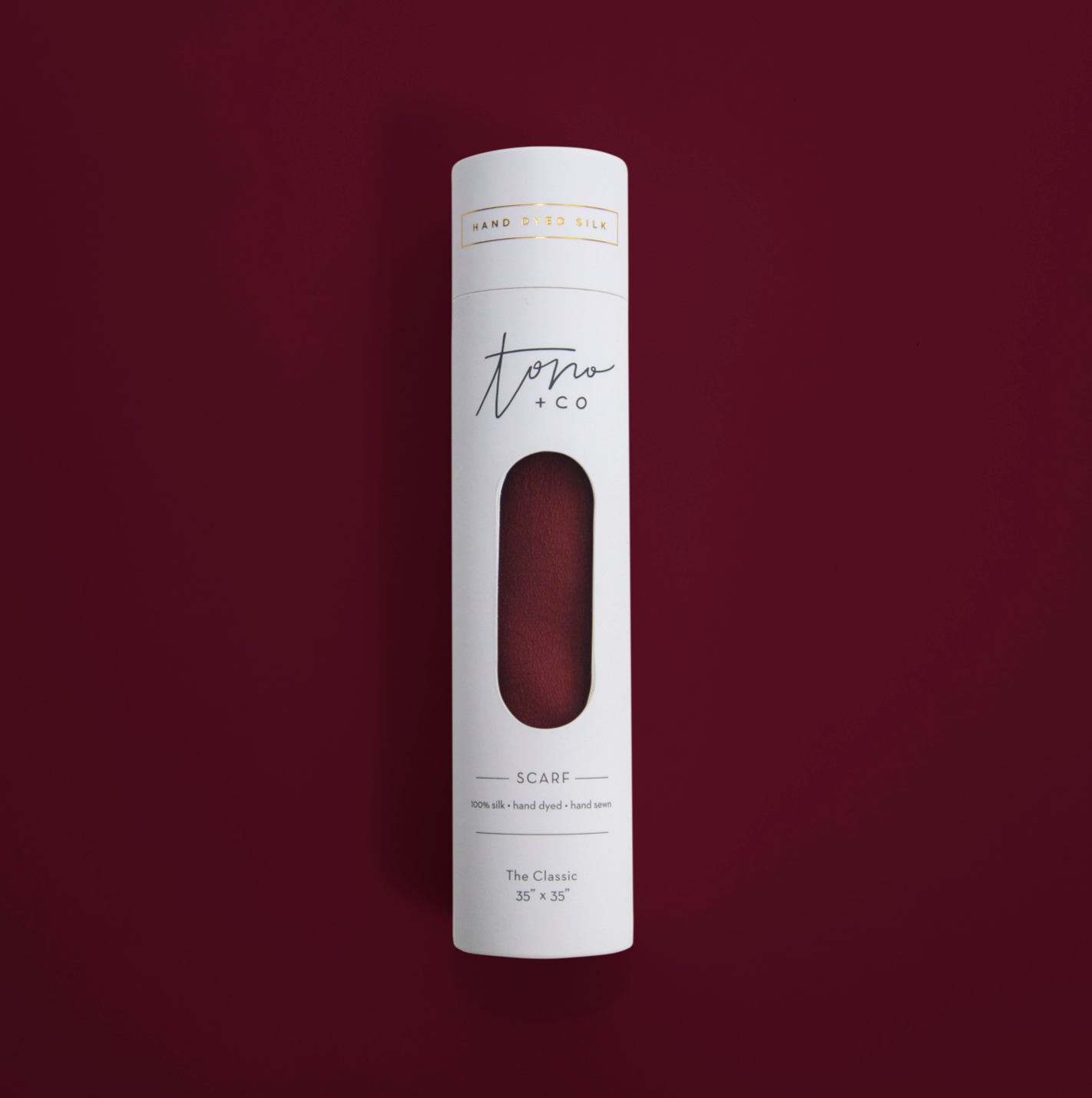 'The Classic' Washable Silk Scarf in Garnet