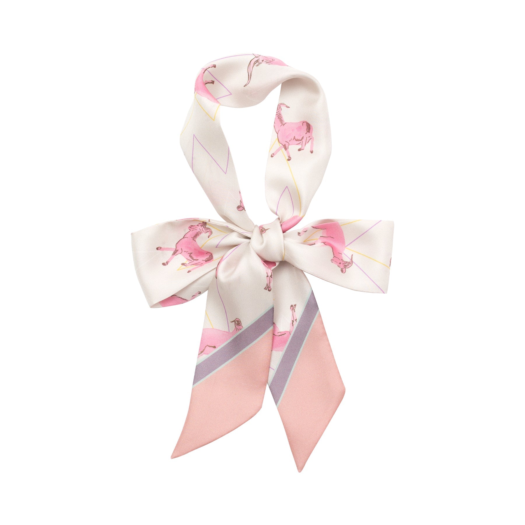 ”Antelope“ Silk Skinny Scarf - Pink