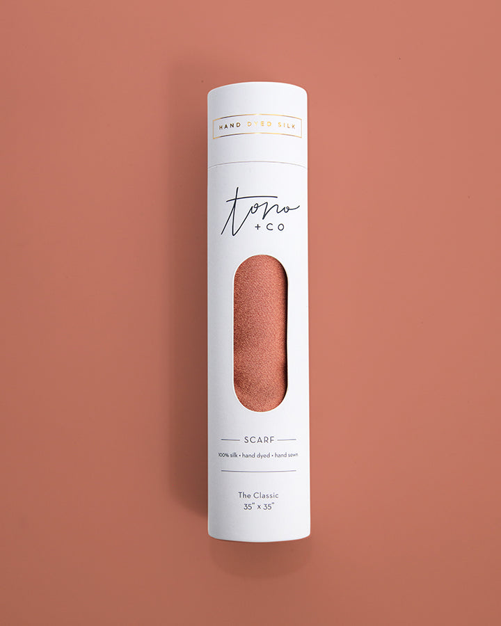 'The Classic' Washable Silk Scarf in Terra Cotta