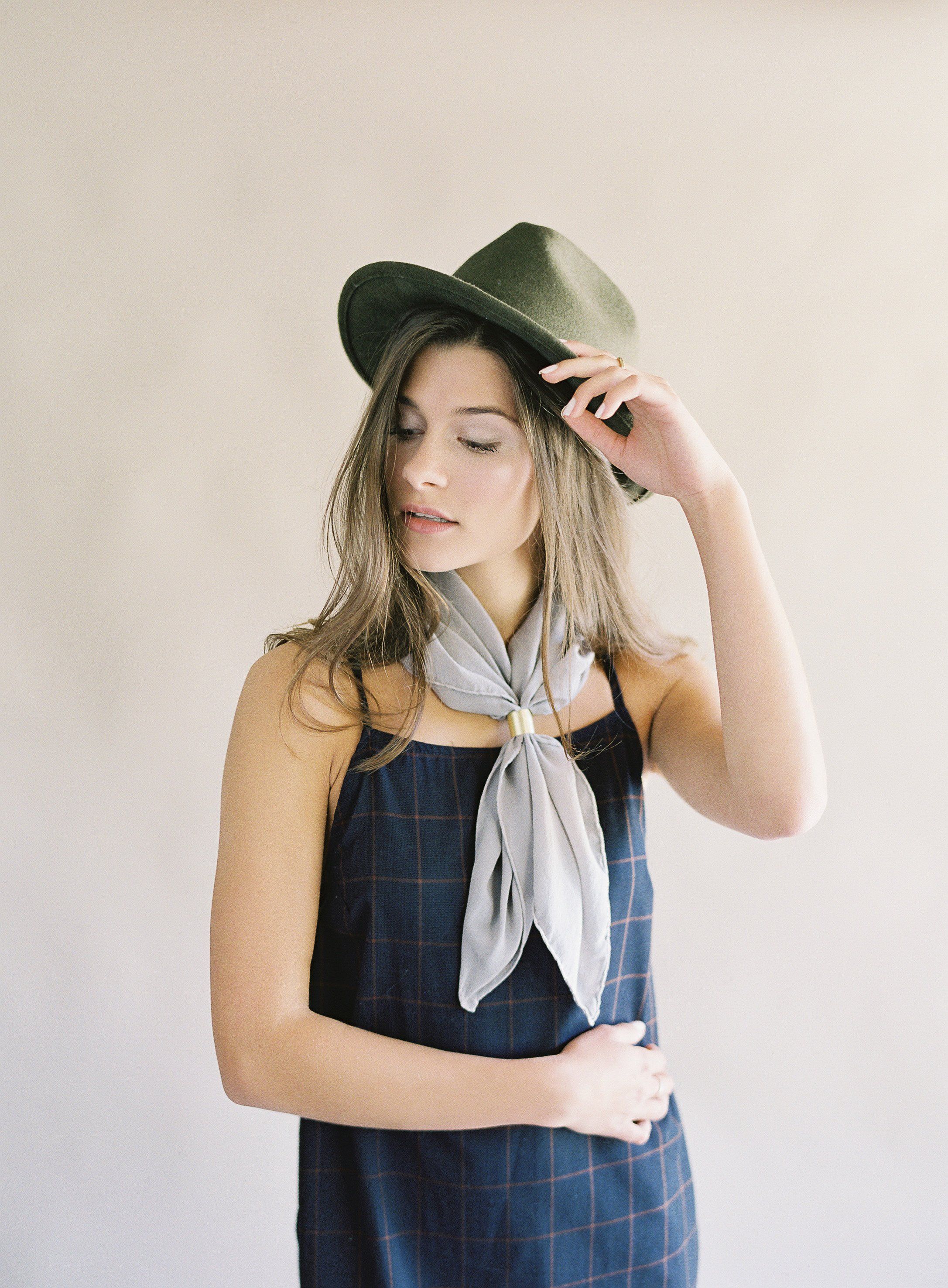 'The Classic' Washable Silk Scarf in Stone