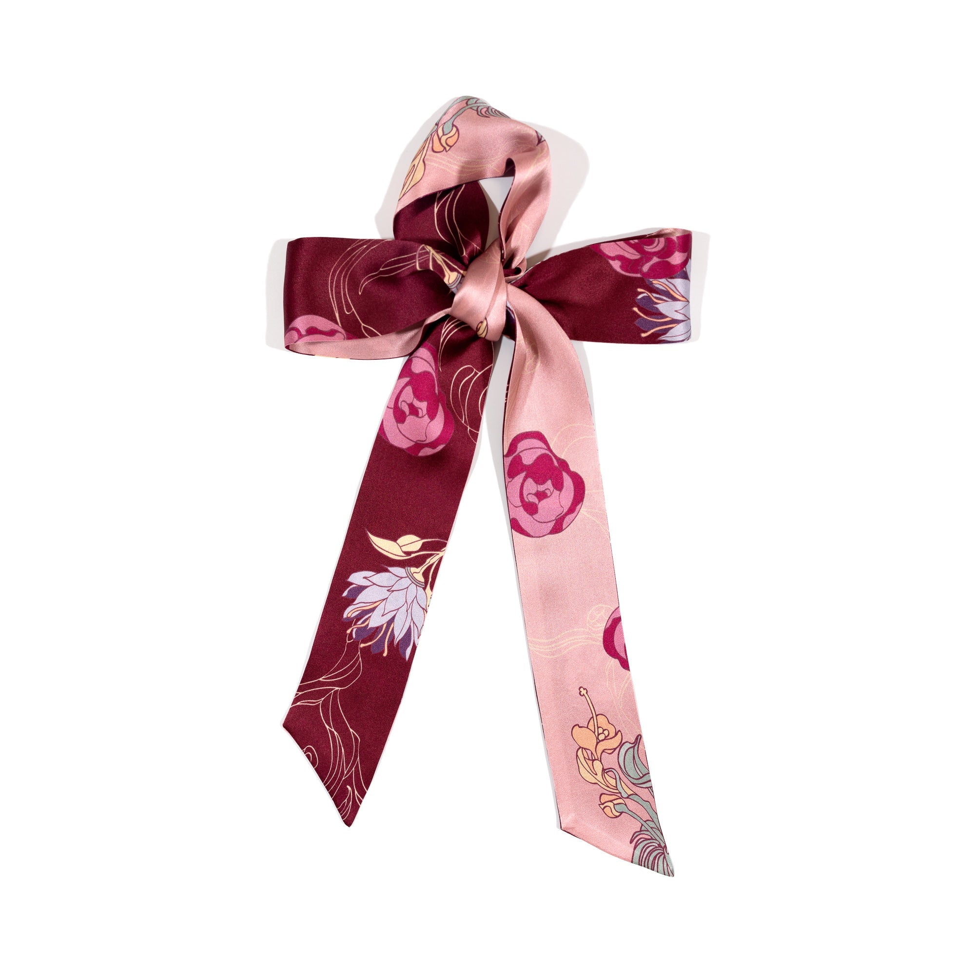 "Dream Hunter" Silk Skinny Scarf - Ruby Red