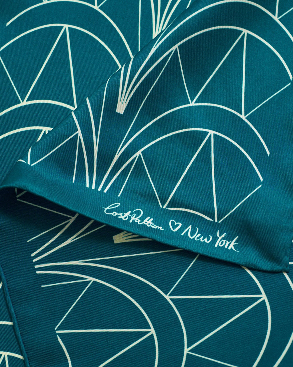 "Chrysler" Silk Bandana Scarf - Skyline Teal