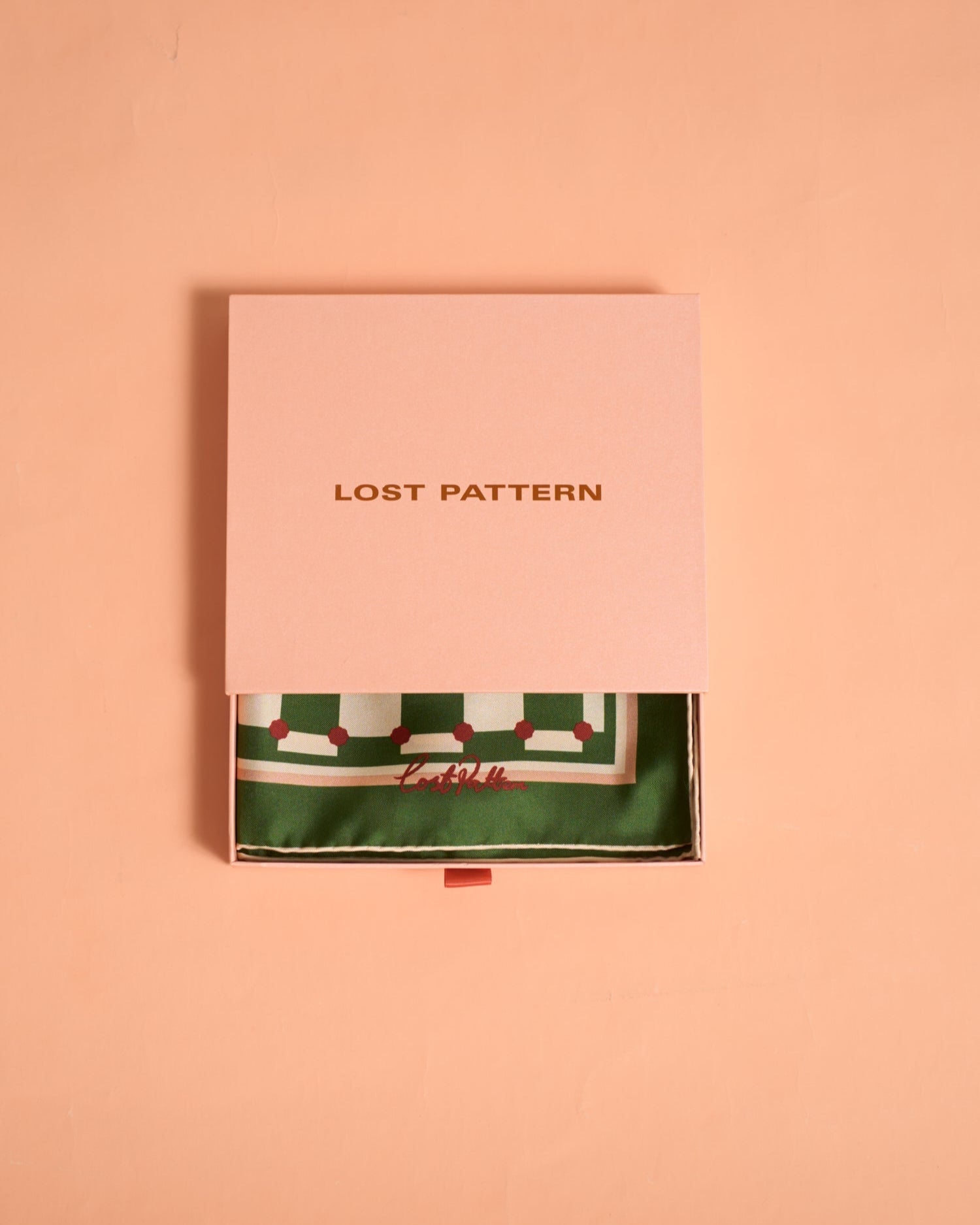 "Checkerboard" Silk Bandana Scarf - Green