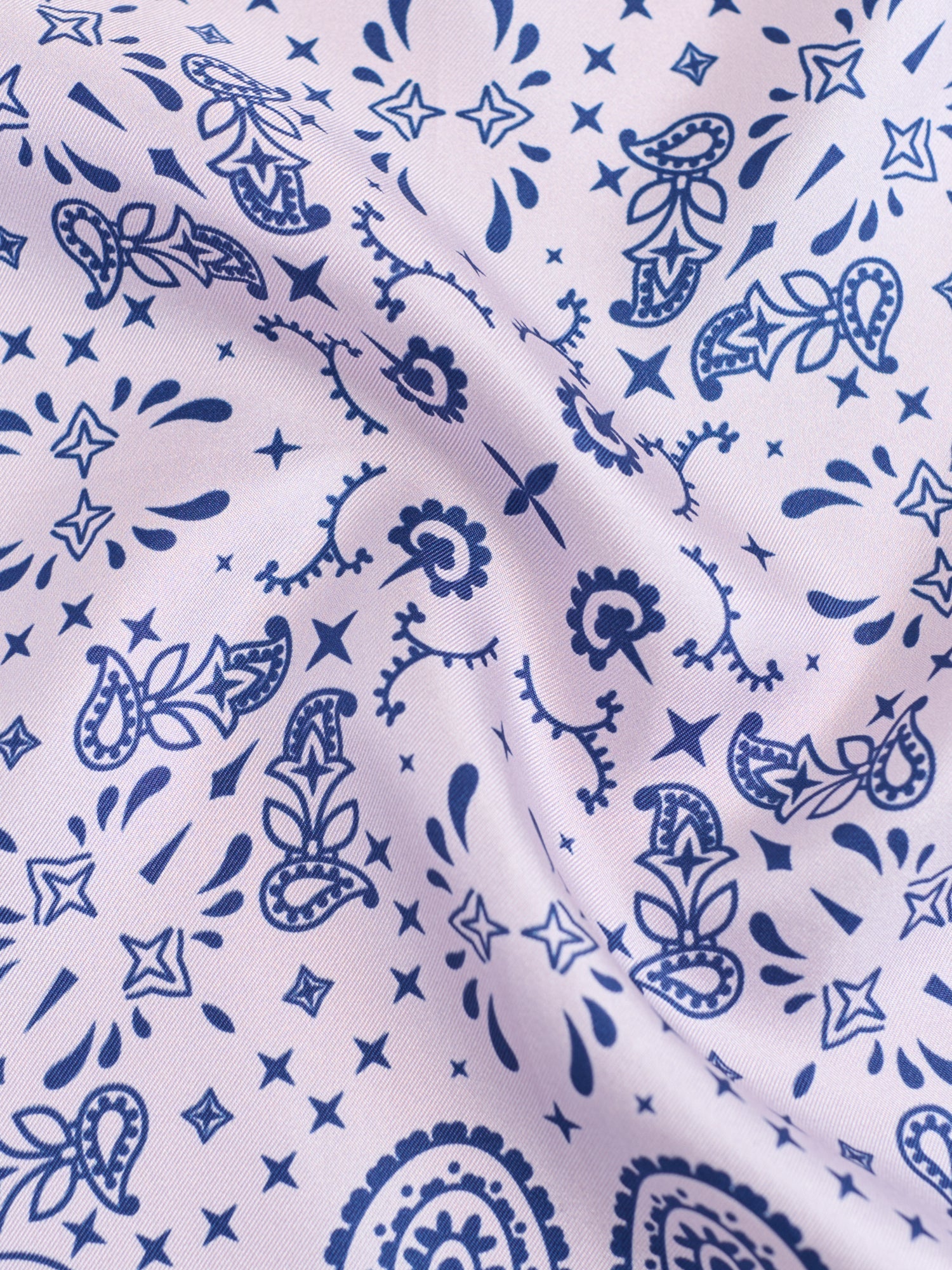 “Paisley" Silk Bandana Scarf - Sunset Blush