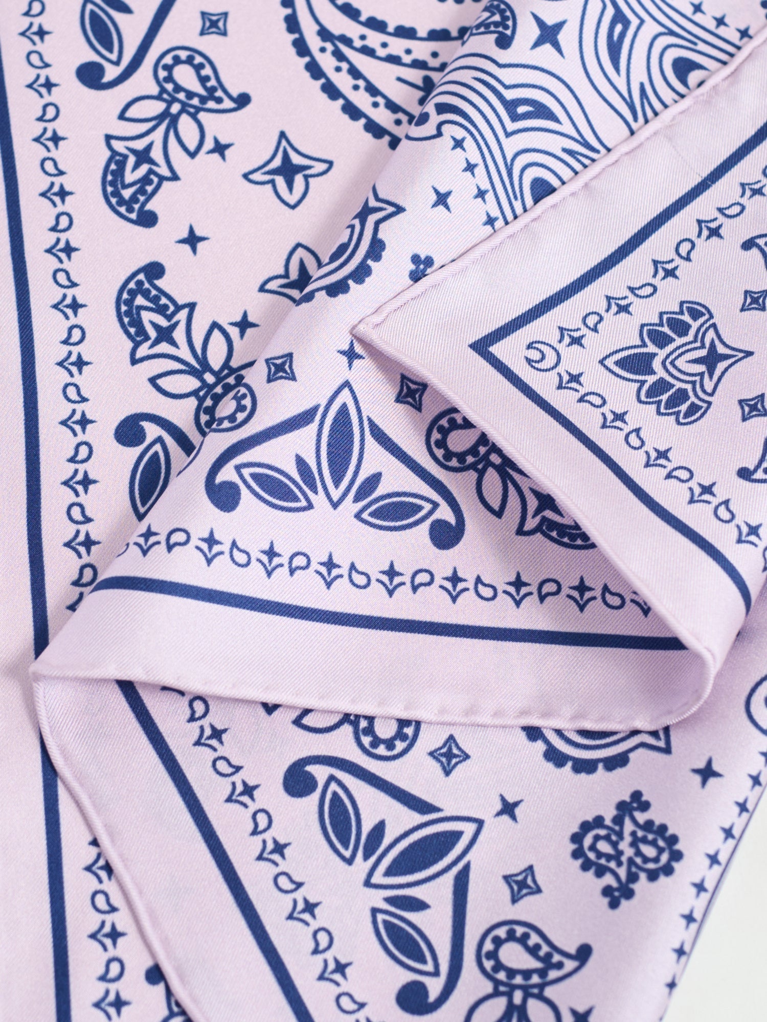 “Paisley" Silk Bandana Scarf - Sunset Blush