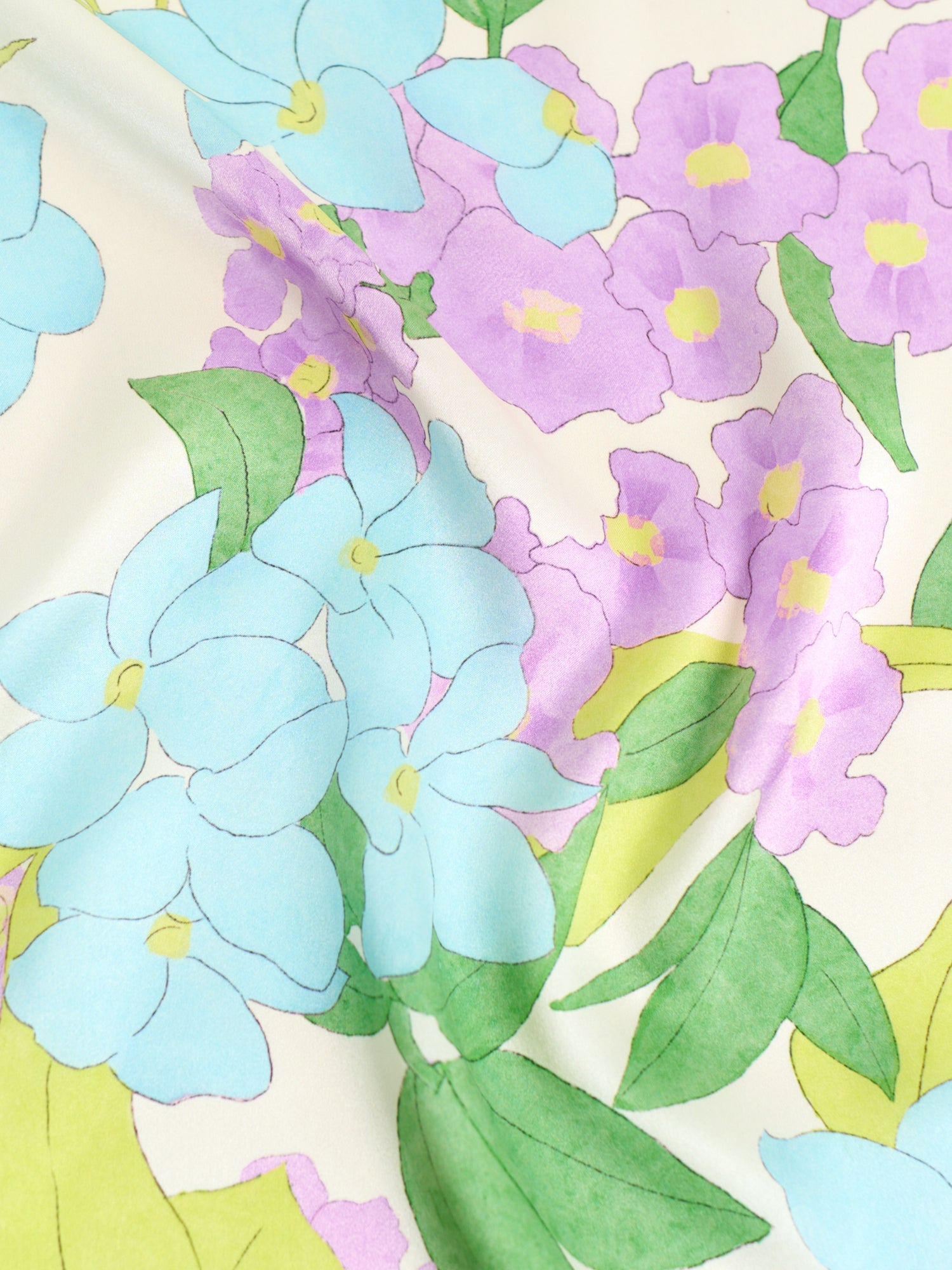 "Rosebay" Silk Bandana Scarf - Pink & Blue