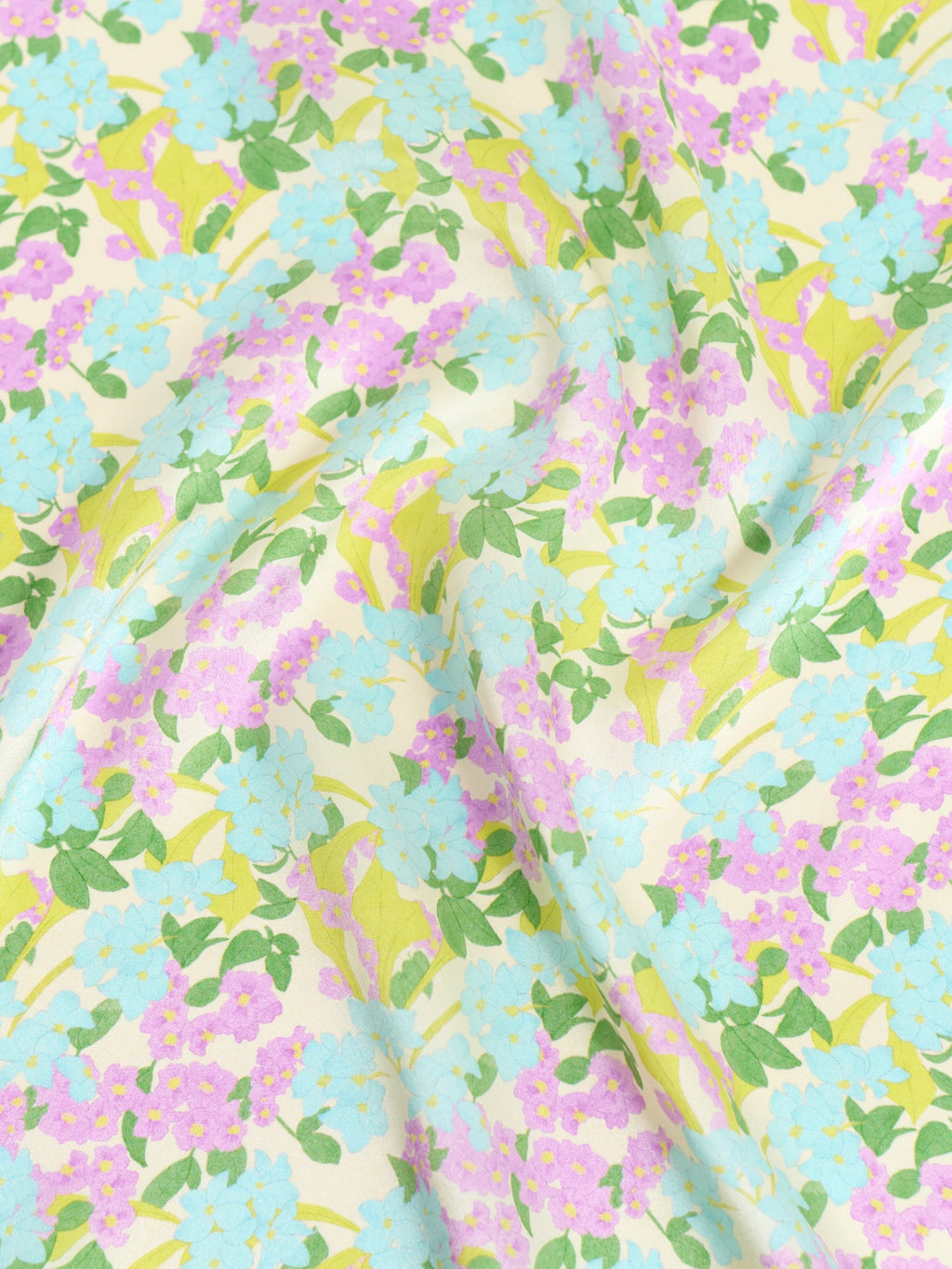 "Rosebay Floret" Silk Bandana Scarf - Blue