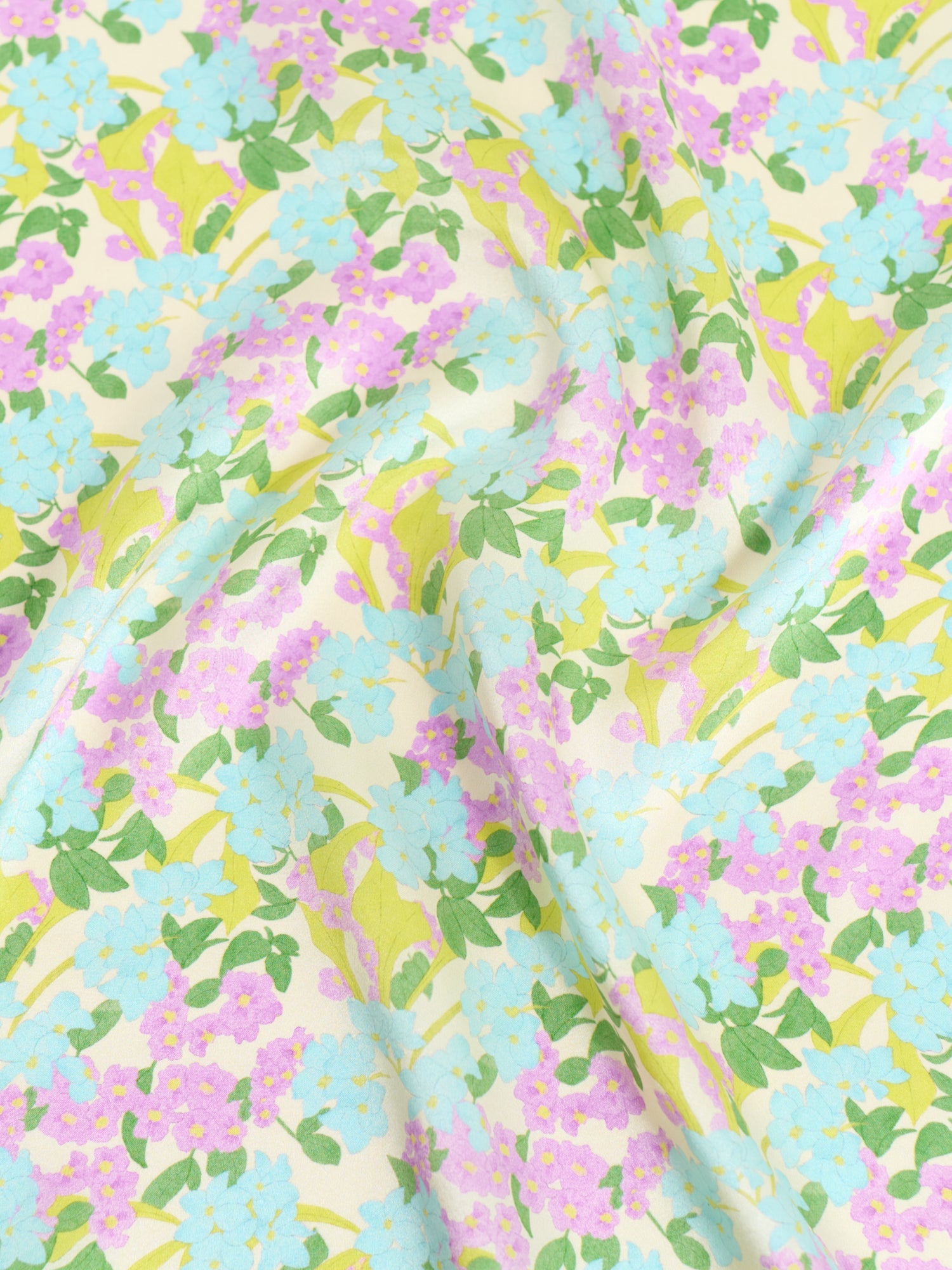 "Rosebay Floret" Silk Bandana Scarf - Blue