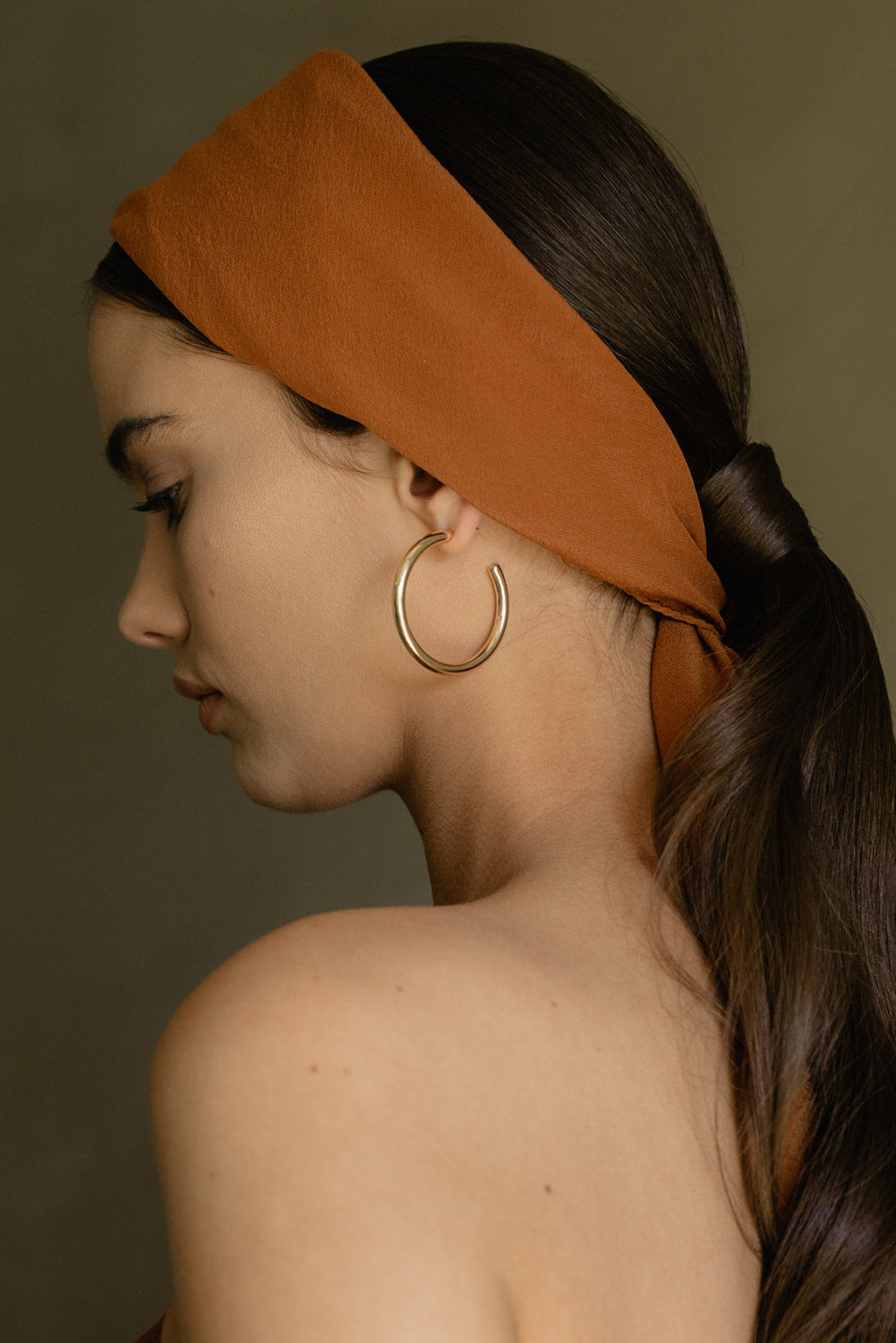 'The Classic' Washable Silk Scarf in Rust